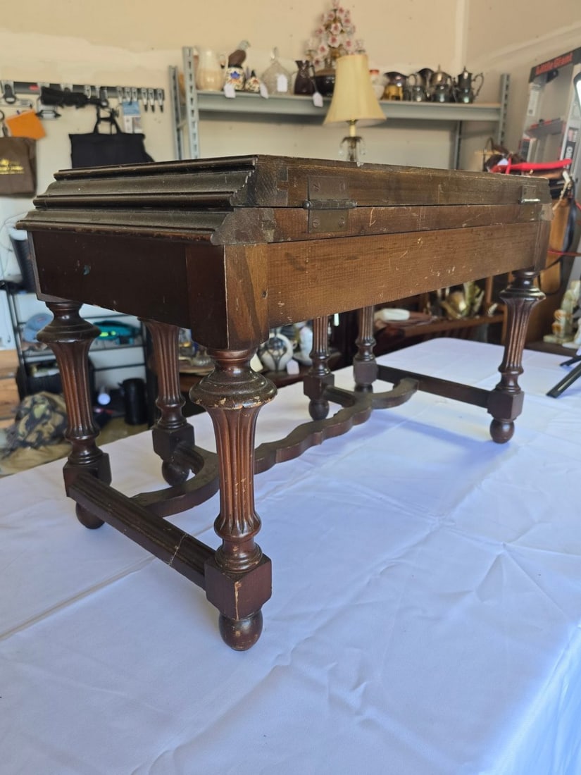 Antique Carved Oak Games Table - 4