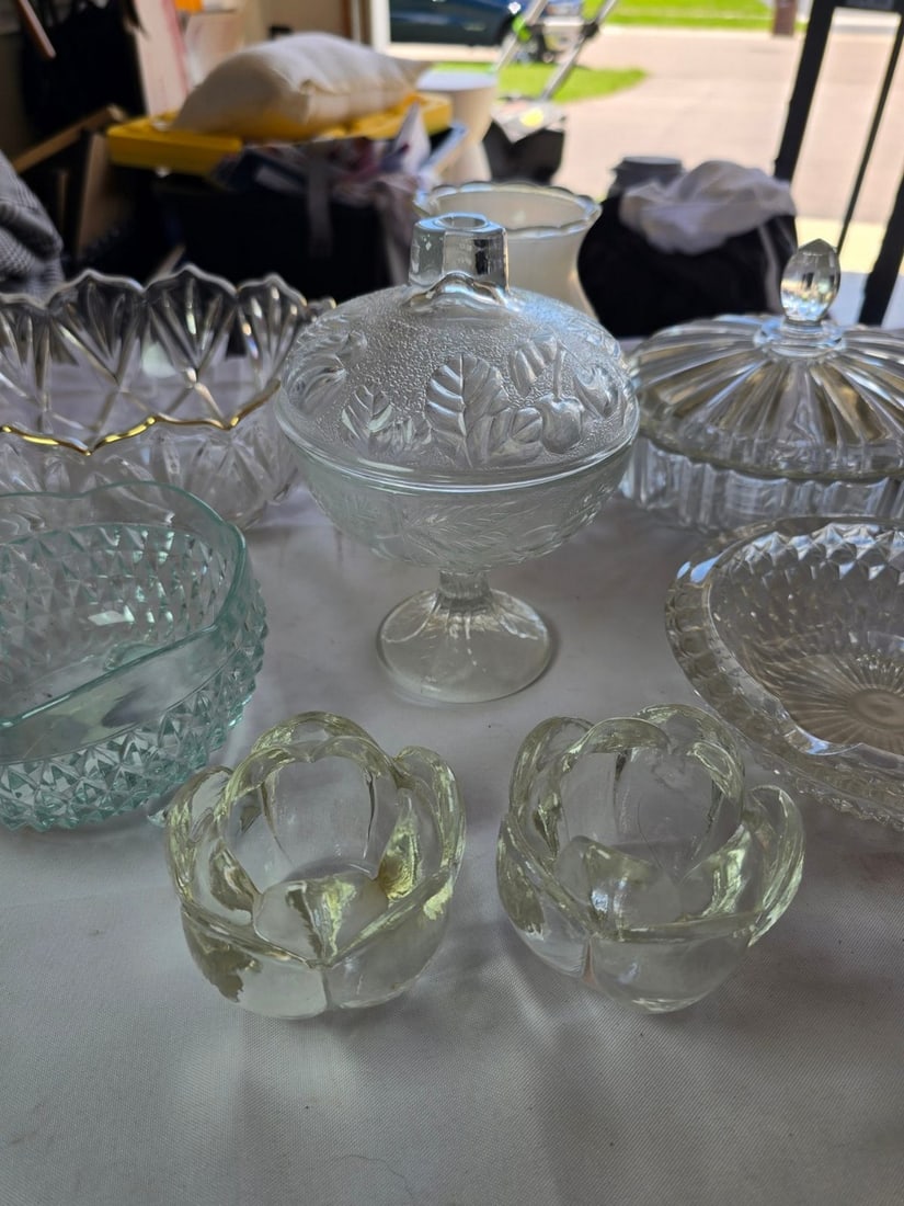 Collection of Assorted Pressed and Cut Glassware - 3
