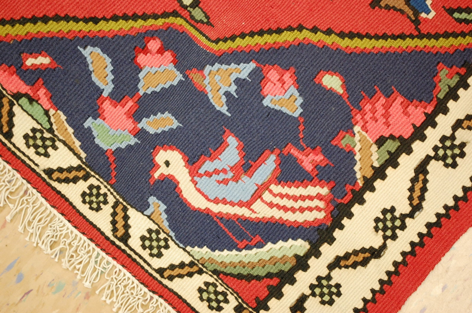 Persian sennah Kilim 2'2" X 2'3" - 4