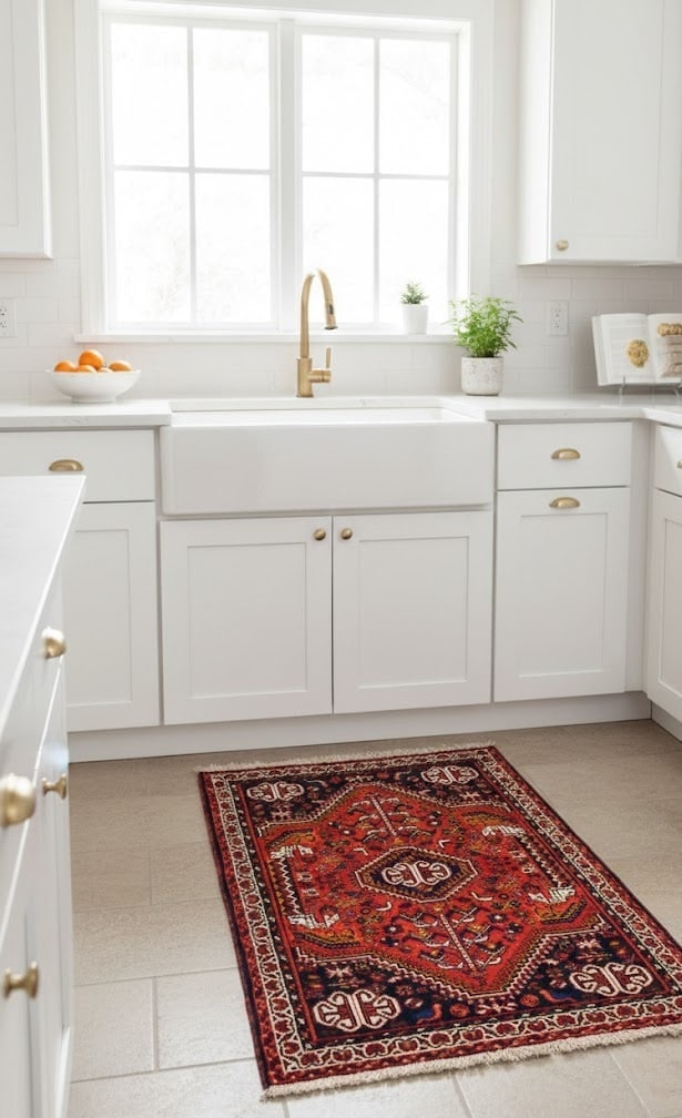 Orange-red Tribal 3'5X5 Shiraz Persian Rug - 3