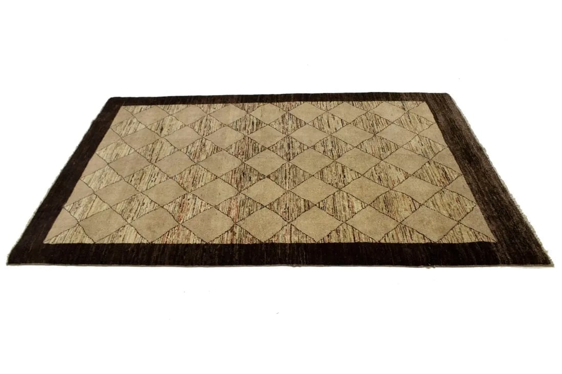 Beige Tribal 4X6 Gabbeh Chobi Peshawar Persian Rug - 6