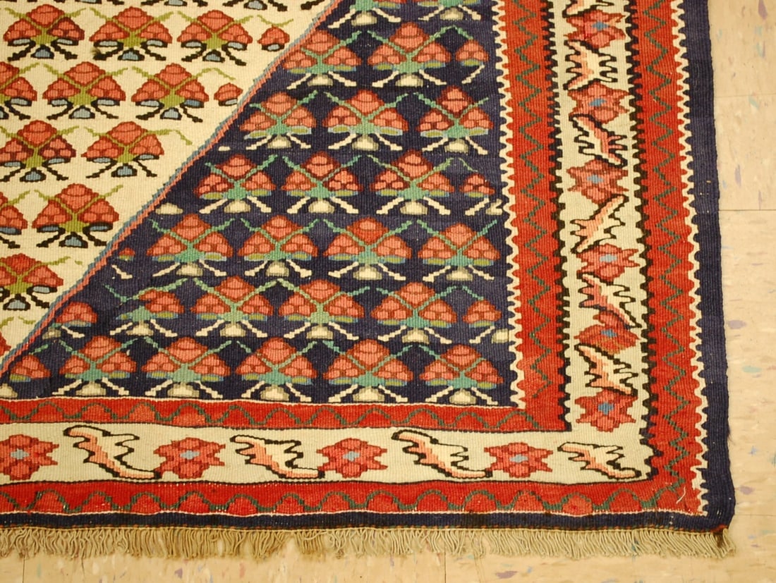 Persian SENNAH KILIM RUG 3' 8" x 5' 5" - 2