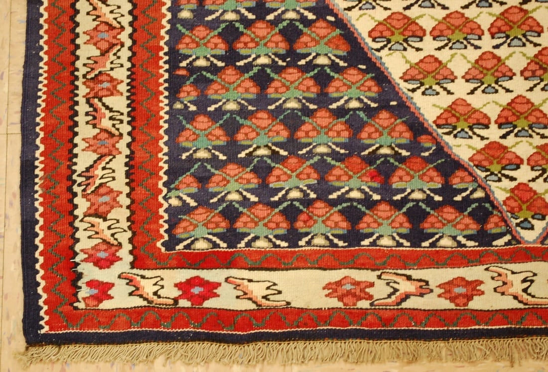 Persian SENNAH KILIM RUG 3' 8" x 5' 5" - 3