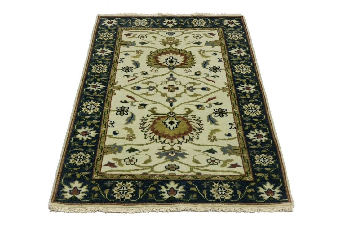 Cream Floral Osh Chobi 3X5 Peshawar Oriental Rug - 4
