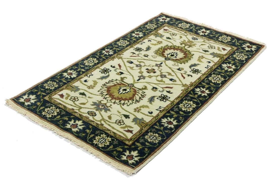 Cream Floral Osh Chobi 3X5 Peshawar Oriental Rug - 5