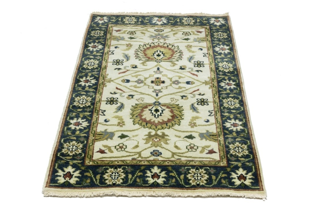 Cream Floral Osh Chobi 3X5 Peshawar Oriental Rug - 6