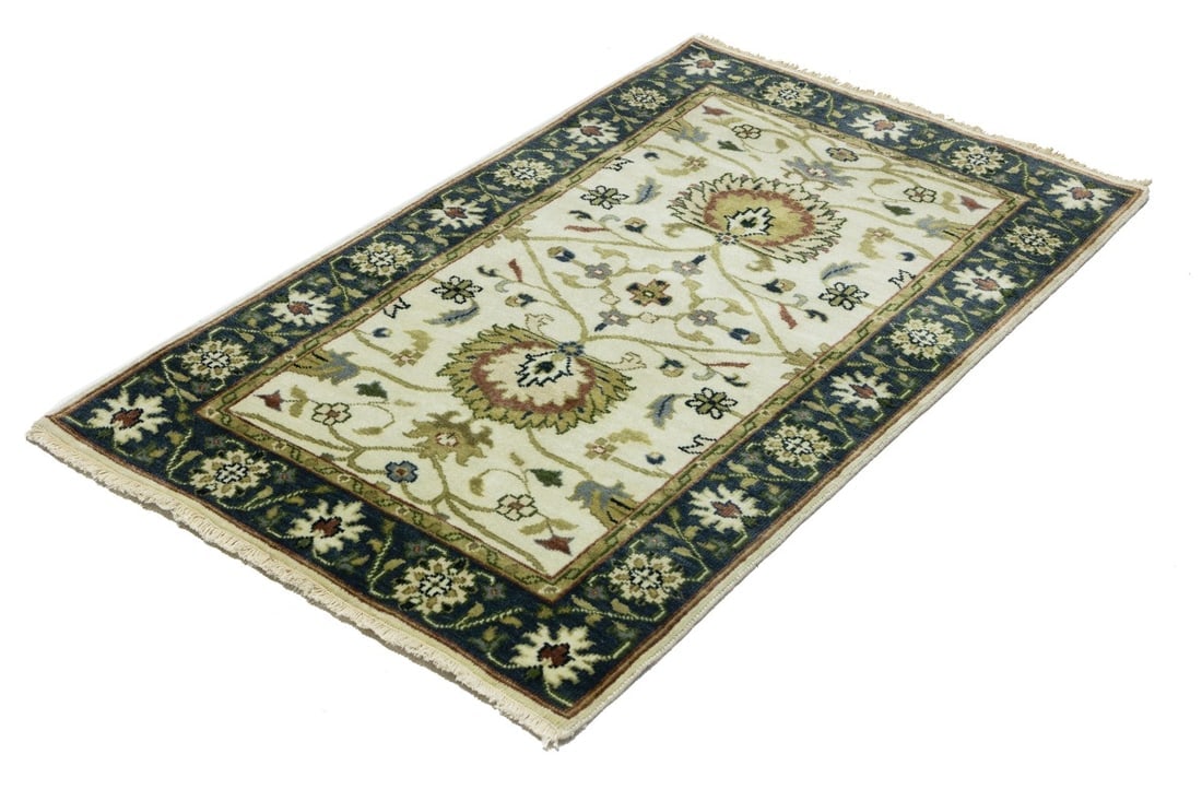 Cream Floral Osh Chobi 3X5 Peshawar Oriental Rug - 7