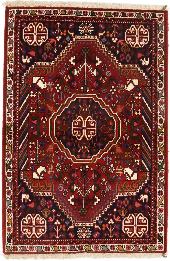 Red Tribal 3X5 Shiraz Persian Rug - 3