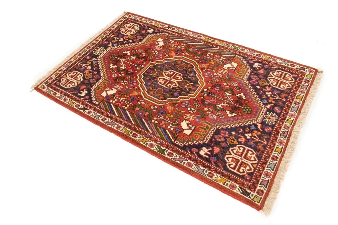Red Tribal 3X5 Shiraz Persian Rug - 5