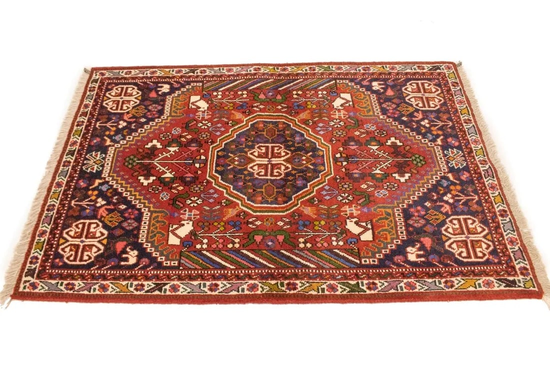 Red Tribal 3X5 Shiraz Persian Rug - 6