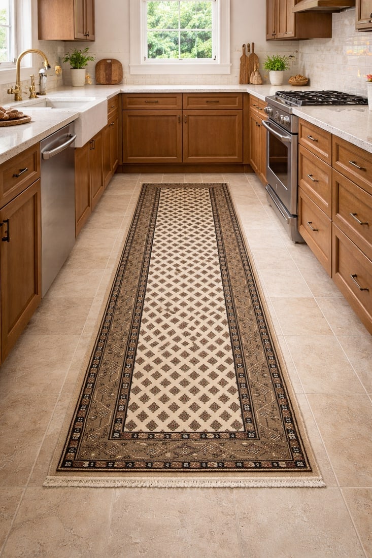 Cream Floral 2'4X9 Indo Botemir Oriental Runner Rug - 3