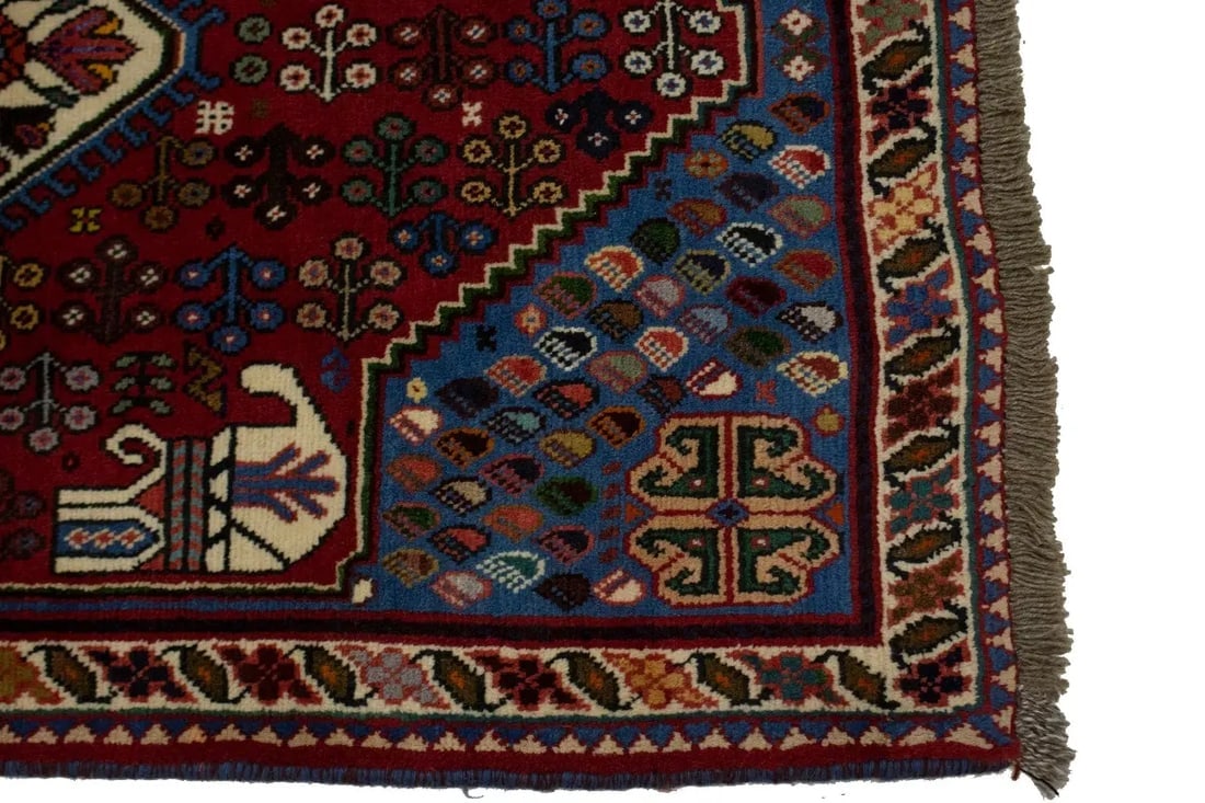 Red Tribal 3X5 Shiraz Persian Rug - 11