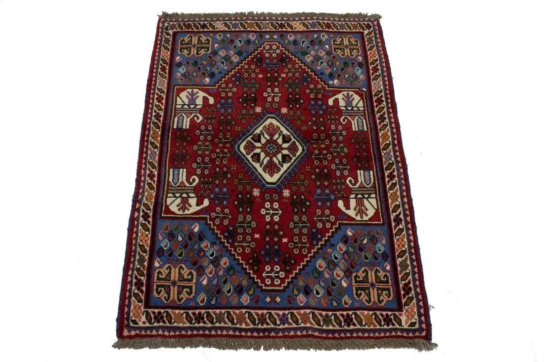 Red Tribal 3X5 Shiraz Persian Rug - 3