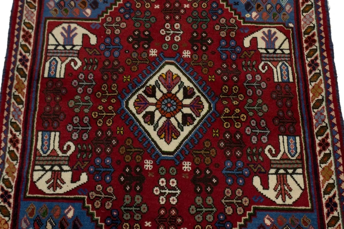 Red Tribal 3X5 Shiraz Persian Rug - 4