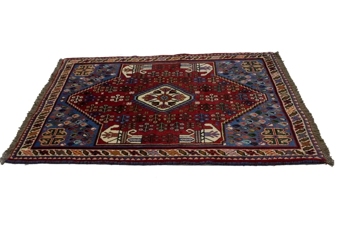 Red Tribal 3X5 Shiraz Persian Rug - 6