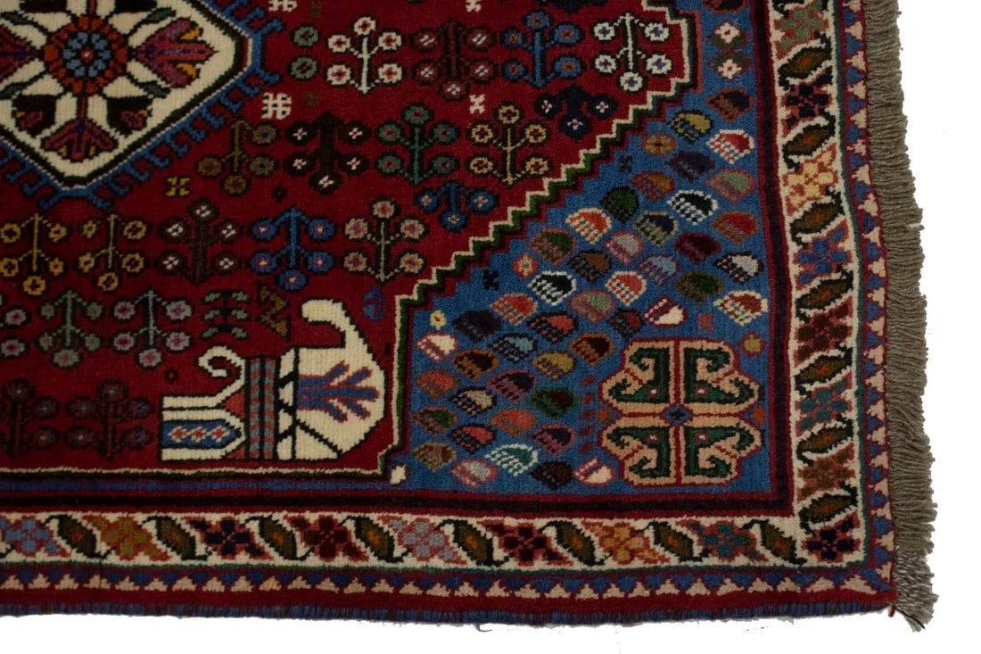 Red Tribal 3X5 Shiraz Persian Rug - 7