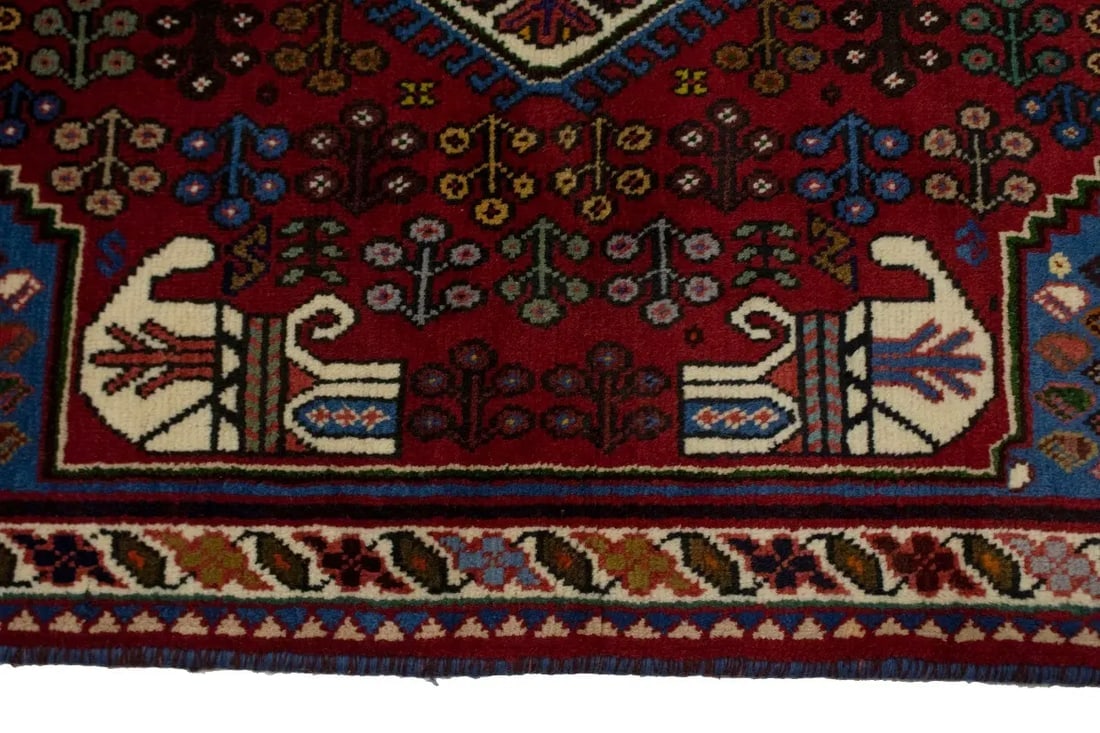 Red Tribal 3X5 Shiraz Persian Rug - 8