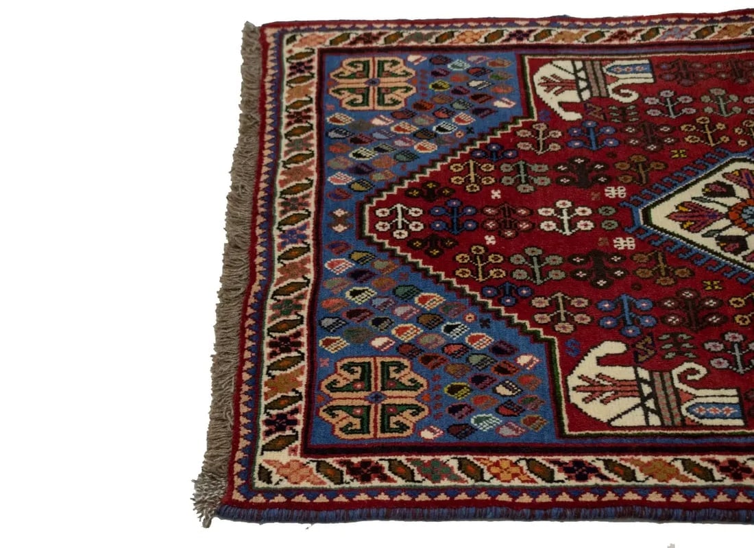 Red Tribal 3X5 Shiraz Persian Rug - 9