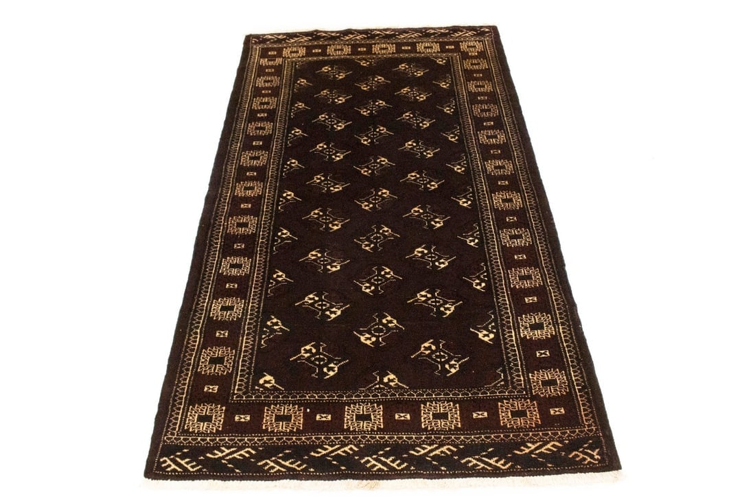 Burgundy Tribal 3'6X6'4 Balouch Persian Rug - 4