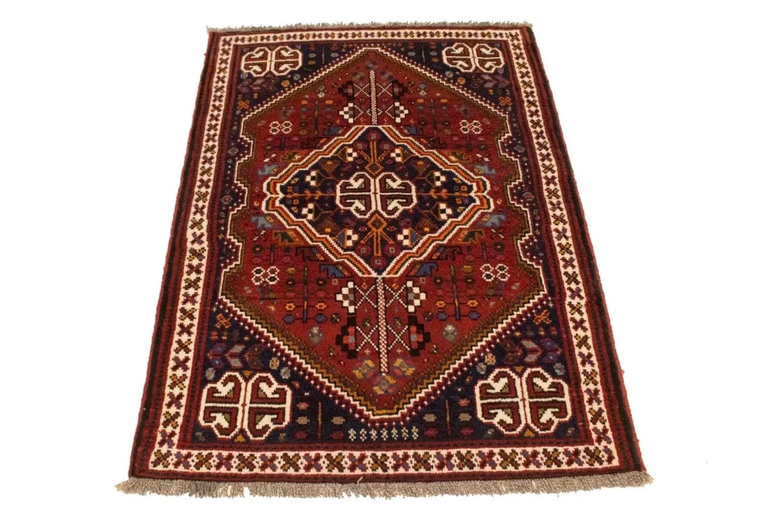 Rusty Red Tribal 3'5X5 Shiraz Persian Rug - 4