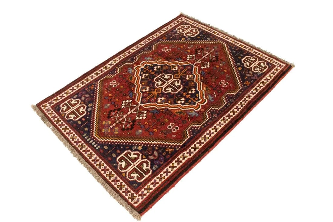 Rusty Red Tribal 3'5X5 Shiraz Persian Rug - 5