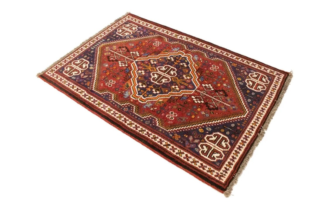 Rusty Red Tribal 3'5X5 Shiraz Persian Rug - 6