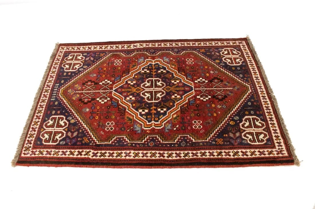 Rusty Red Tribal 3'5X5 Shiraz Persian Rug - 7