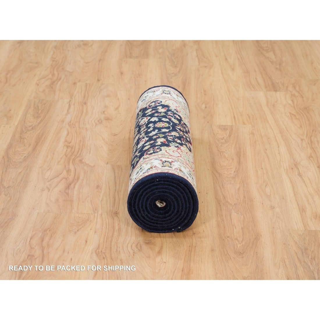 Blue, Nain Design, 250 KPSI, Soft Wool Hand Knotted Runner Rug - 6