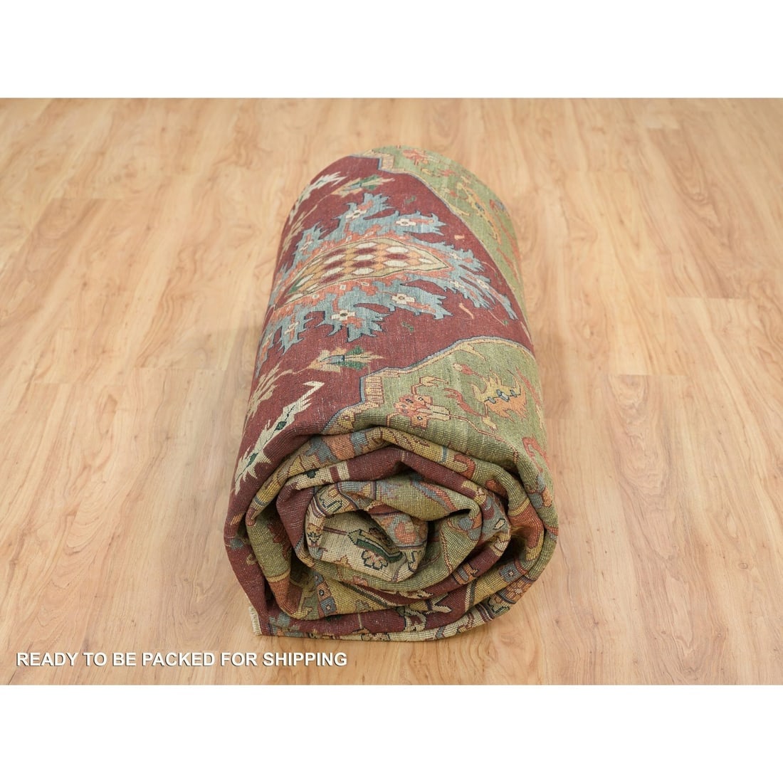 Red Heriz Re-Creation Organic Wool Hand Knotted Oversize Oriental Rug - 9