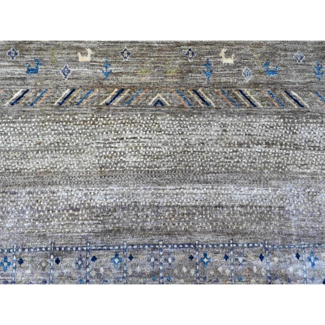 Mindful Gray Fine Kashkuli Gabbeh Hand Knotted Wool Oriental Rug - 8