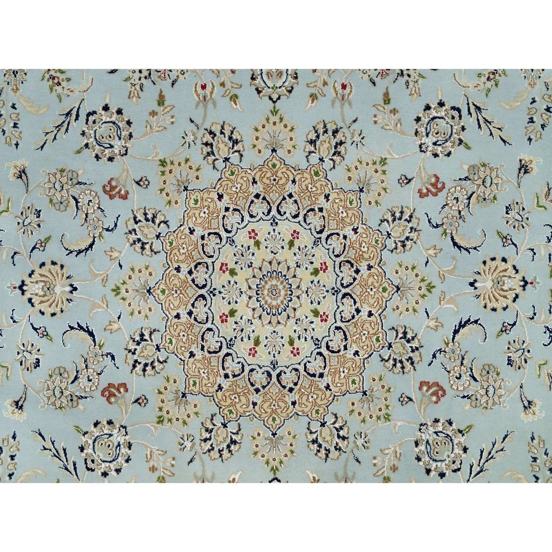 Celeste Blue, 250 KPSI, Nain with Floral Pattern - 8