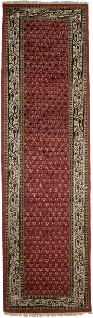 Red Floral 3X10 Indo Botemir Oriental Runner Rug - 2