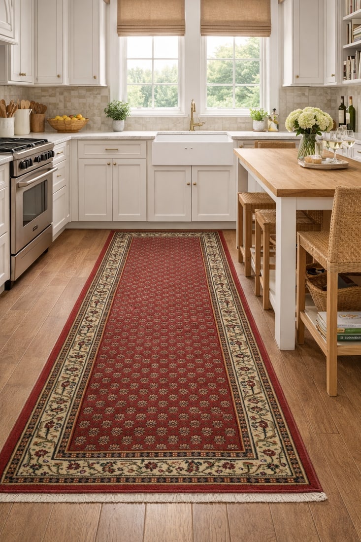 Red Floral 3X10 Indo Botemir Oriental Runner Rug - 3