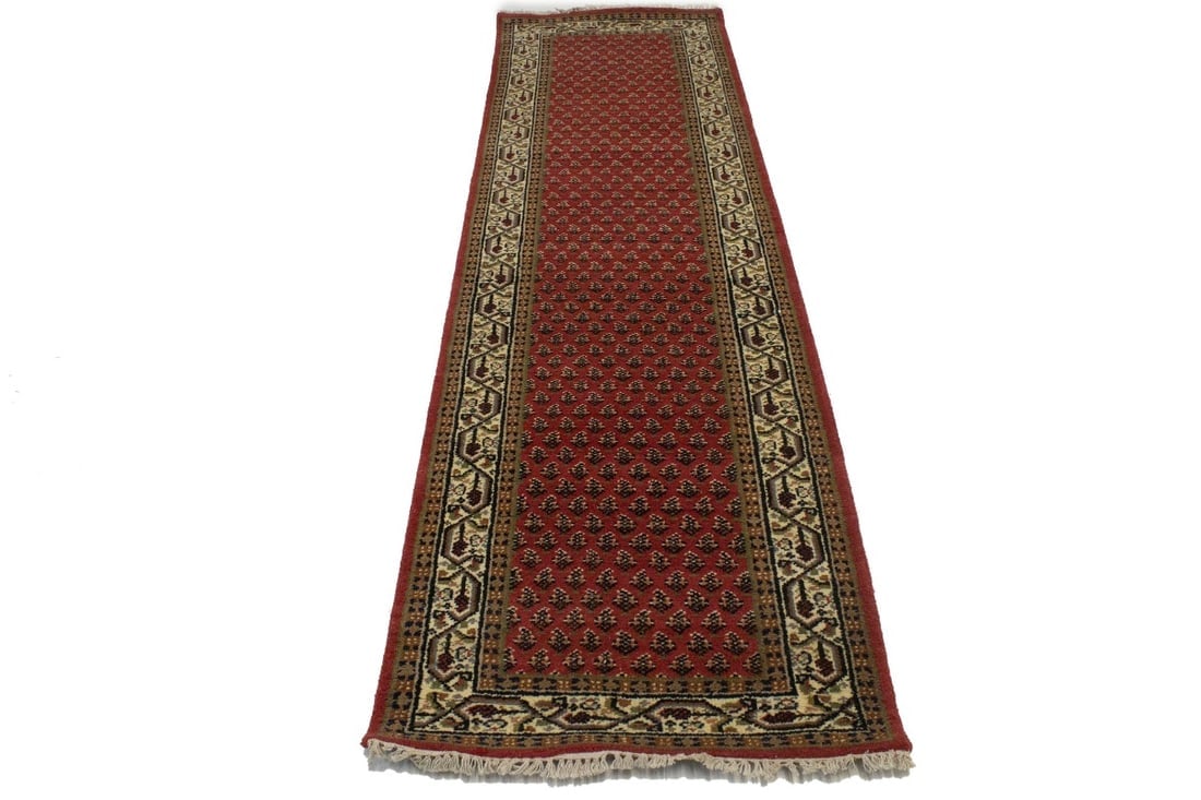 Red Floral 3X10 Indo Botemir Oriental Runner Rug - 4