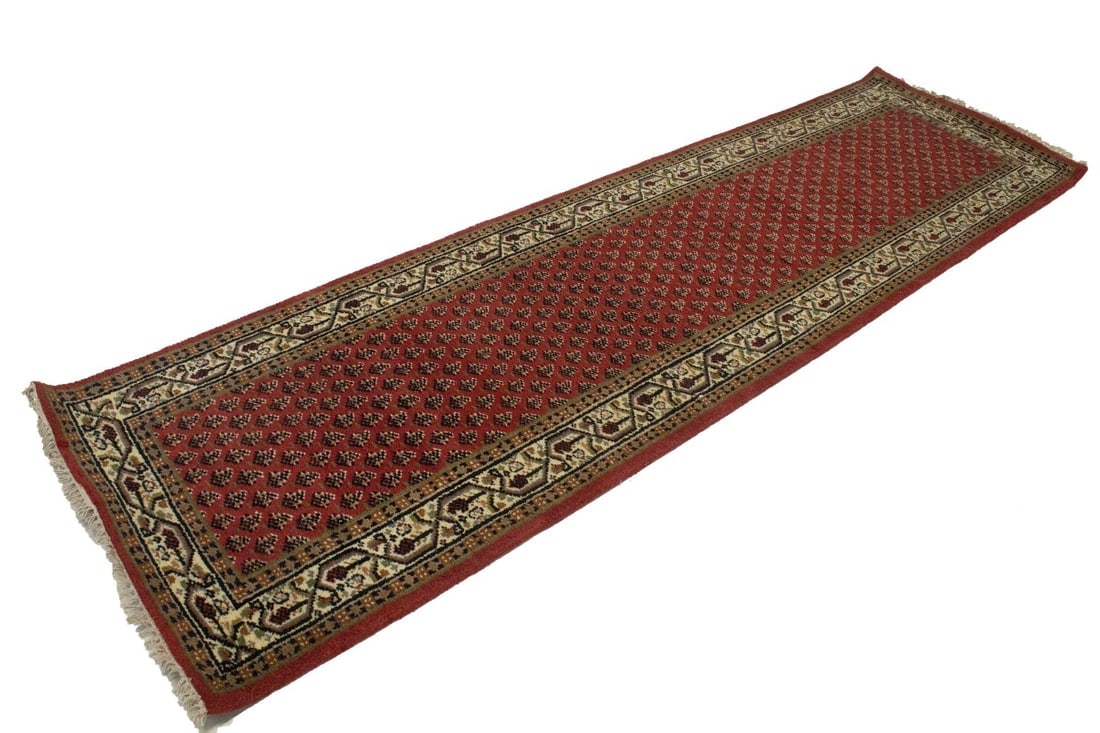 Red Floral 3X10 Indo Botemir Oriental Runner Rug - 5