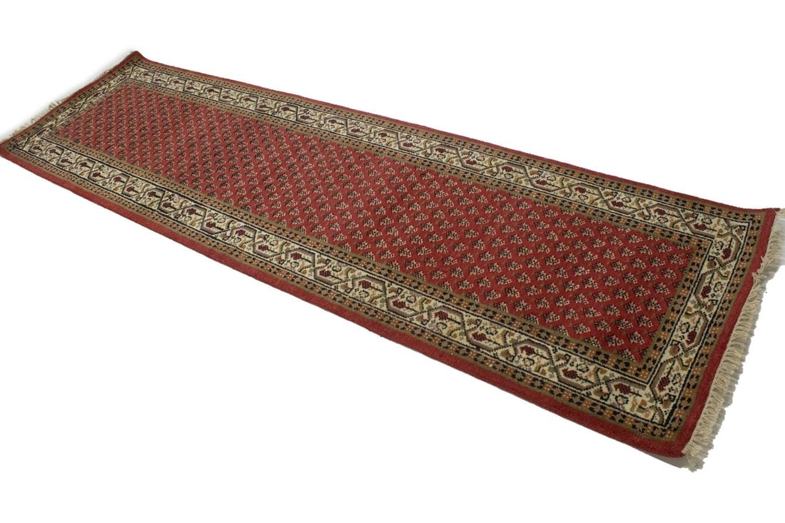 Red Floral 3X10 Indo Botemir Oriental Runner Rug - 6