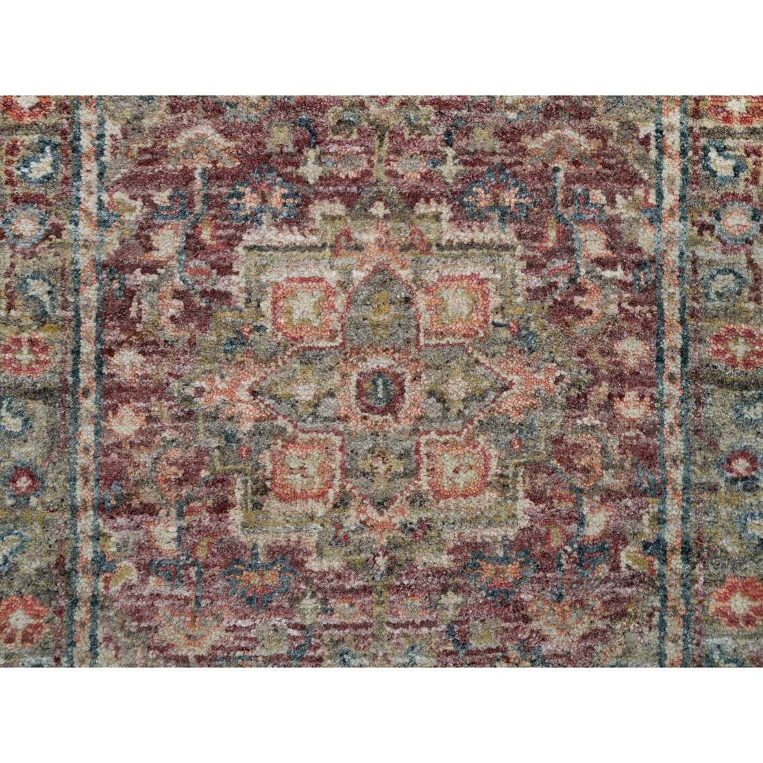 Red Soft Wool Heriz Revival Hand Knotted XL Runner Oriental Rug - 5