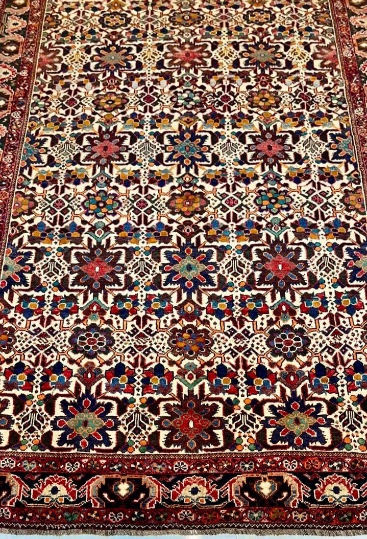Hand Knotted Persian Shiraz Tribal Wool Ivory Oriental Area Rug 7'10" x 10'10" - 6