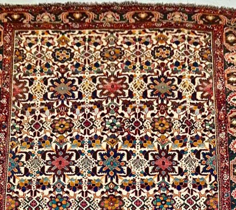 Hand Knotted Persian Shiraz Tribal Wool Ivory Oriental Area Rug 7'10" x 10'10" - 8