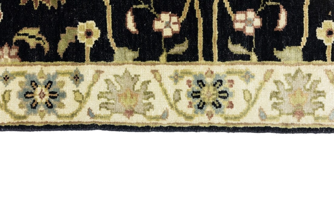 Black Floral Osh Chobi 3X8 Peshawar Oriental Runner Rug - 11