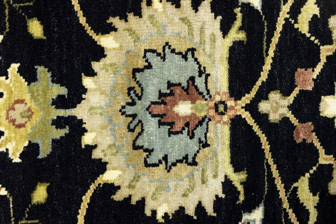 Black Floral Osh Chobi 3X8 Peshawar Oriental Runner Rug - 13
