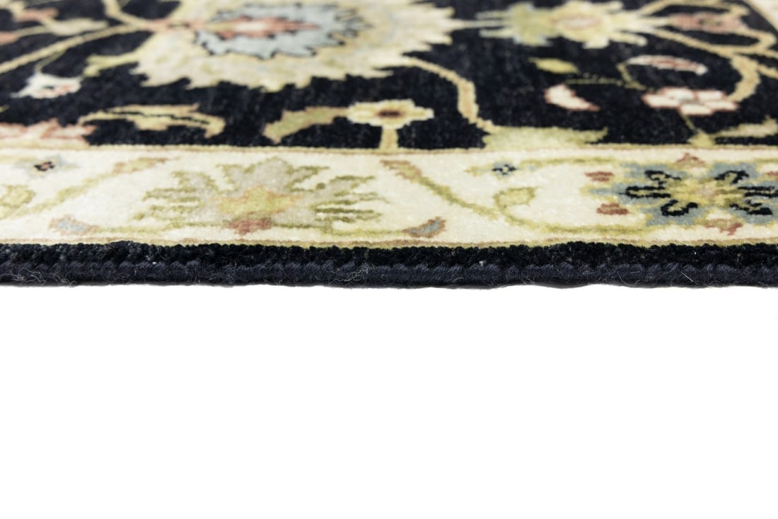 Black Floral Osh Chobi 3X8 Peshawar Oriental Runner Rug - 14