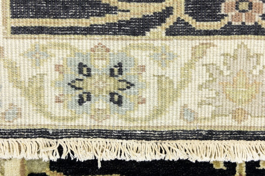 Black Floral Osh Chobi 3X8 Peshawar Oriental Runner Rug - 17