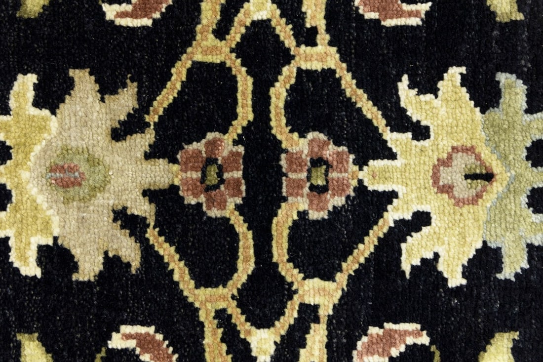 Black Floral Osh Chobi 3X8 Peshawar Oriental Runner Rug - 9