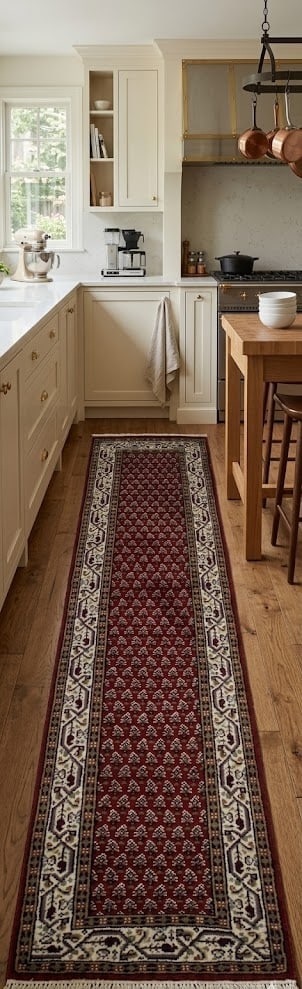Red Floral 2'6X9 Indo Botemir Oriental Runner Rug - 3