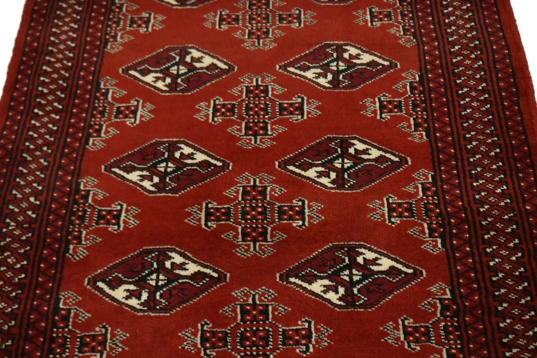 Red Tribal 3X5 Turkoman Persian Rug - 6
