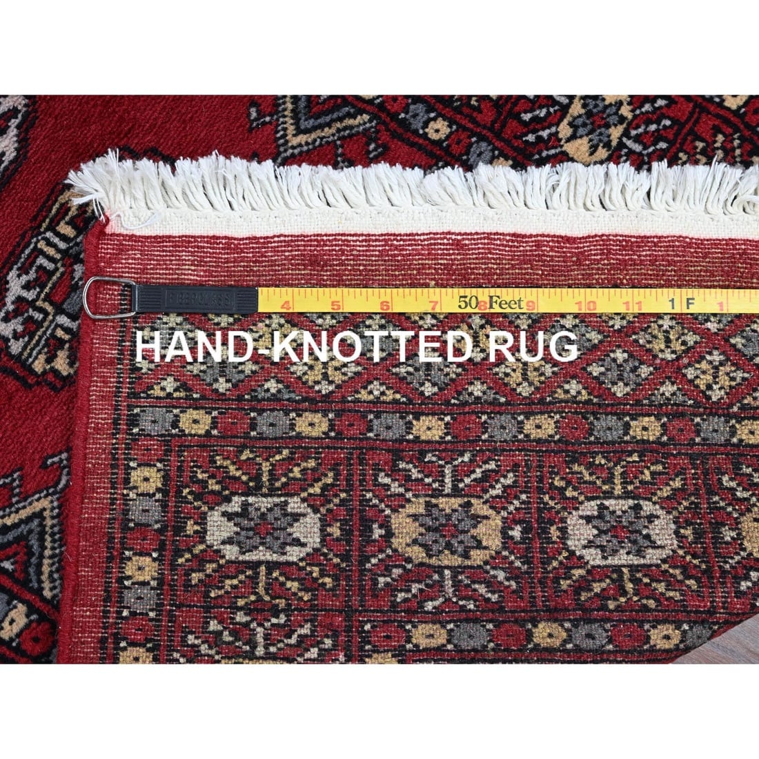 Red Princess Bokara Tribal Medallions All Wool Hand Knotted Runner Rug - 7