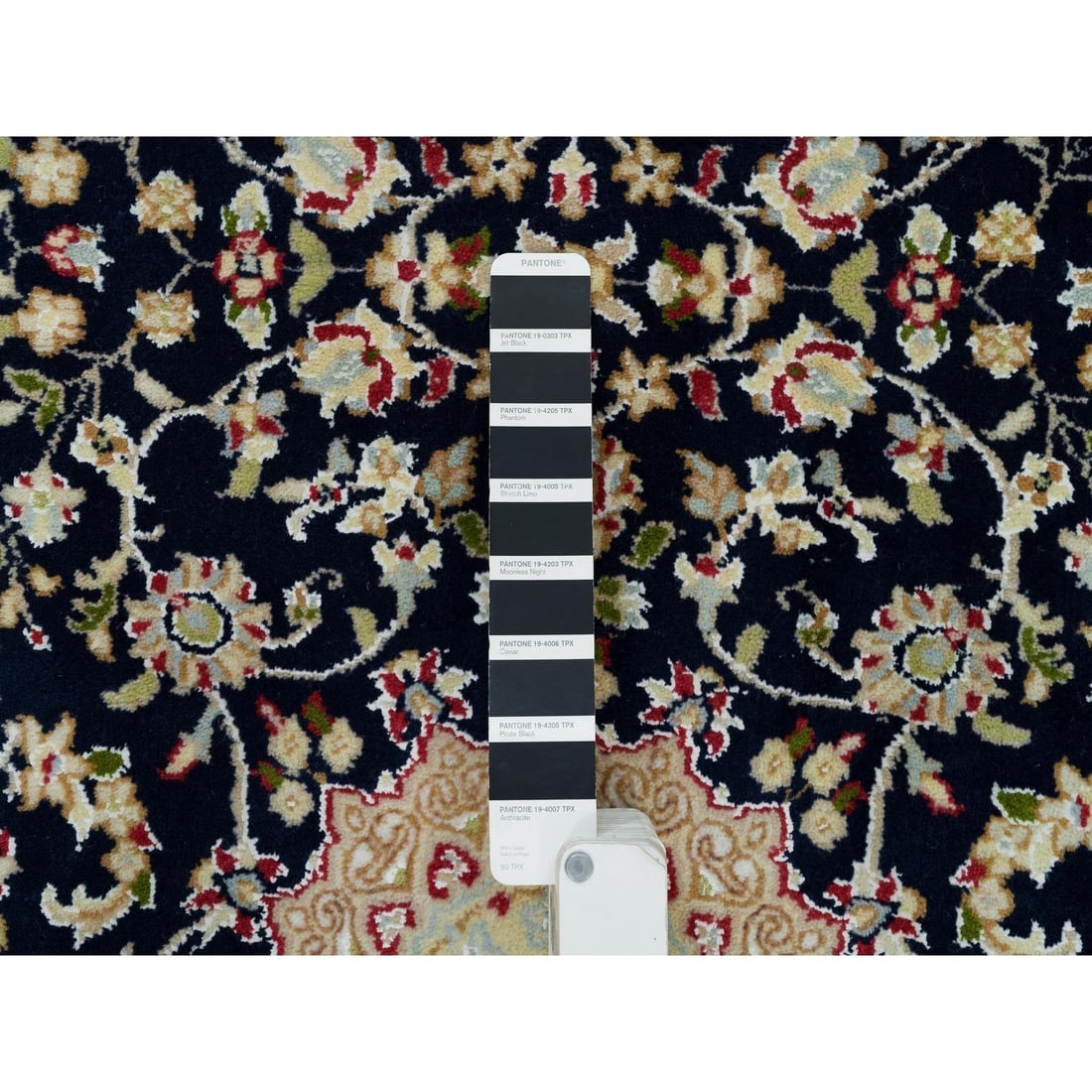 Midnight Blue, Nain Design, 250 KPSI, Wool Hand Knotted XL Runner Rug - 4