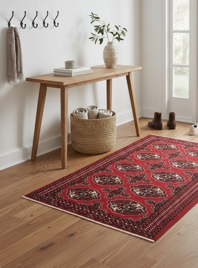 Scarlet Red Tribal 3X5 Turkoman Ghoochan Persian Rug - 3