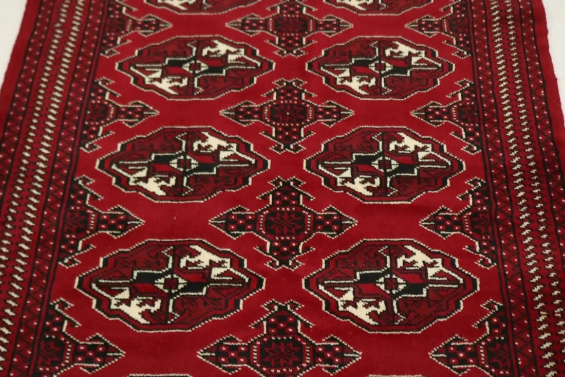 Scarlet Red Tribal 3X5 Turkoman Ghoochan Persian Rug - 5